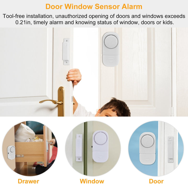 Wireless Window Door Magnet Alarms Magnetic Sensor Security Burglar Alarm For Kid Safety