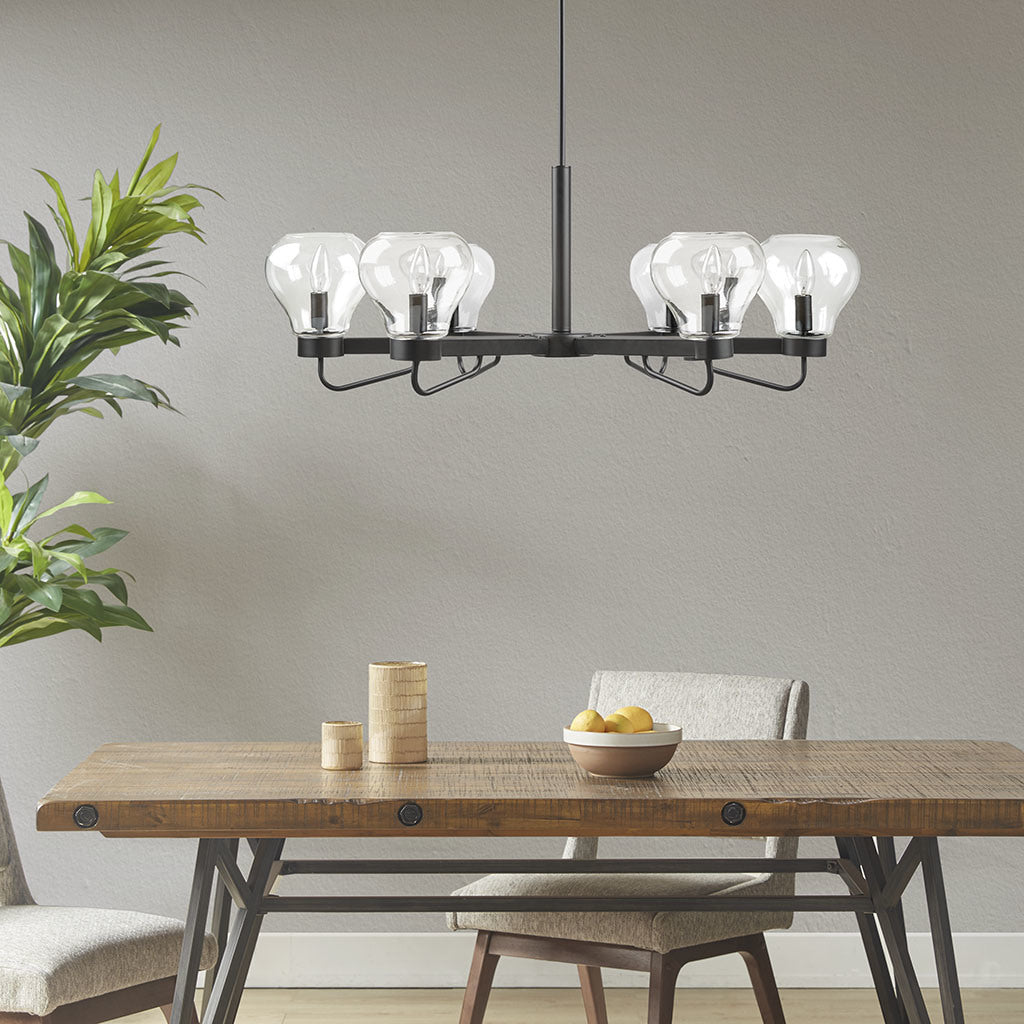 Devon 6-Light Chandelier with Bowl Shaped Glass Shades