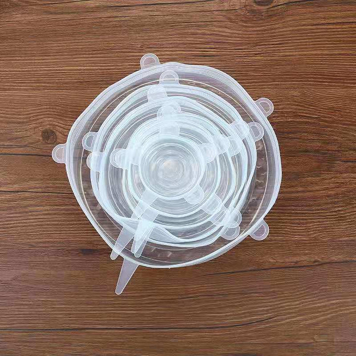 6Pcs Food Silicone Cover Fresh-keeping Dish Stretchy Lid Cap Reusable Wrap Organization Storage Tool Kitchen Accessories