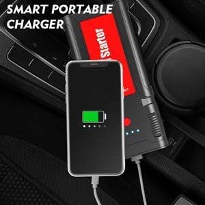 DBPOWER 2500A 21800mAh Portable Car Jump Starter- for up to 8.0L Gasoline/6.5L Diesel Engines, Portable 12V Auto Battery Booster, Power Pack, Quick Charging