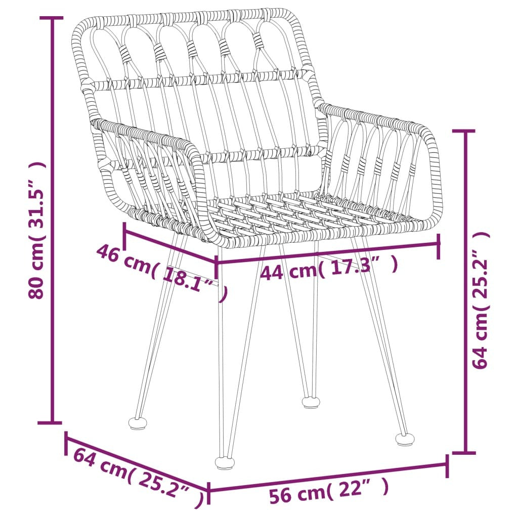 9 Piece Patio Dining Set Poly Rattan