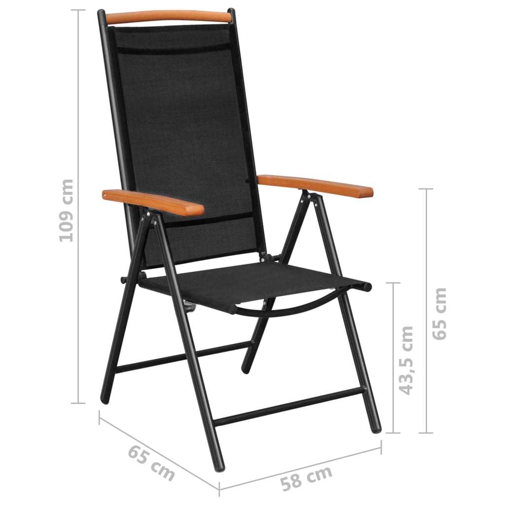 Folding Patio Chairs 6 pcs Textilene