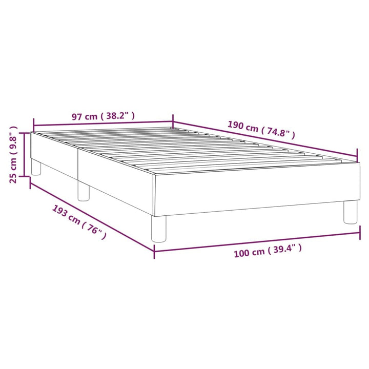 Box Spring Bed Frame White 39.4"x74.8" Twin Faux Leather