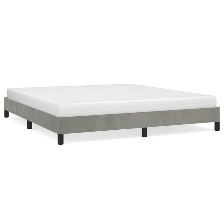 Bed Frame Light Gray 76"x79.9" King Velvet