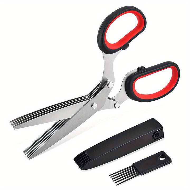 1pc 5 Blade Kitchen Herb Shears Herb Cutter For Chopping Basil Chive Parsley