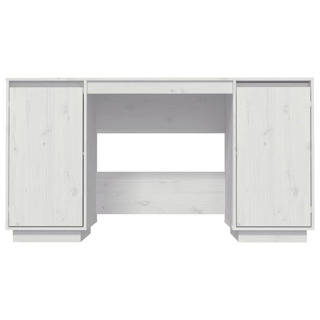 Desk White 55.1"x19.7"x29.5" Solid Wood Pine