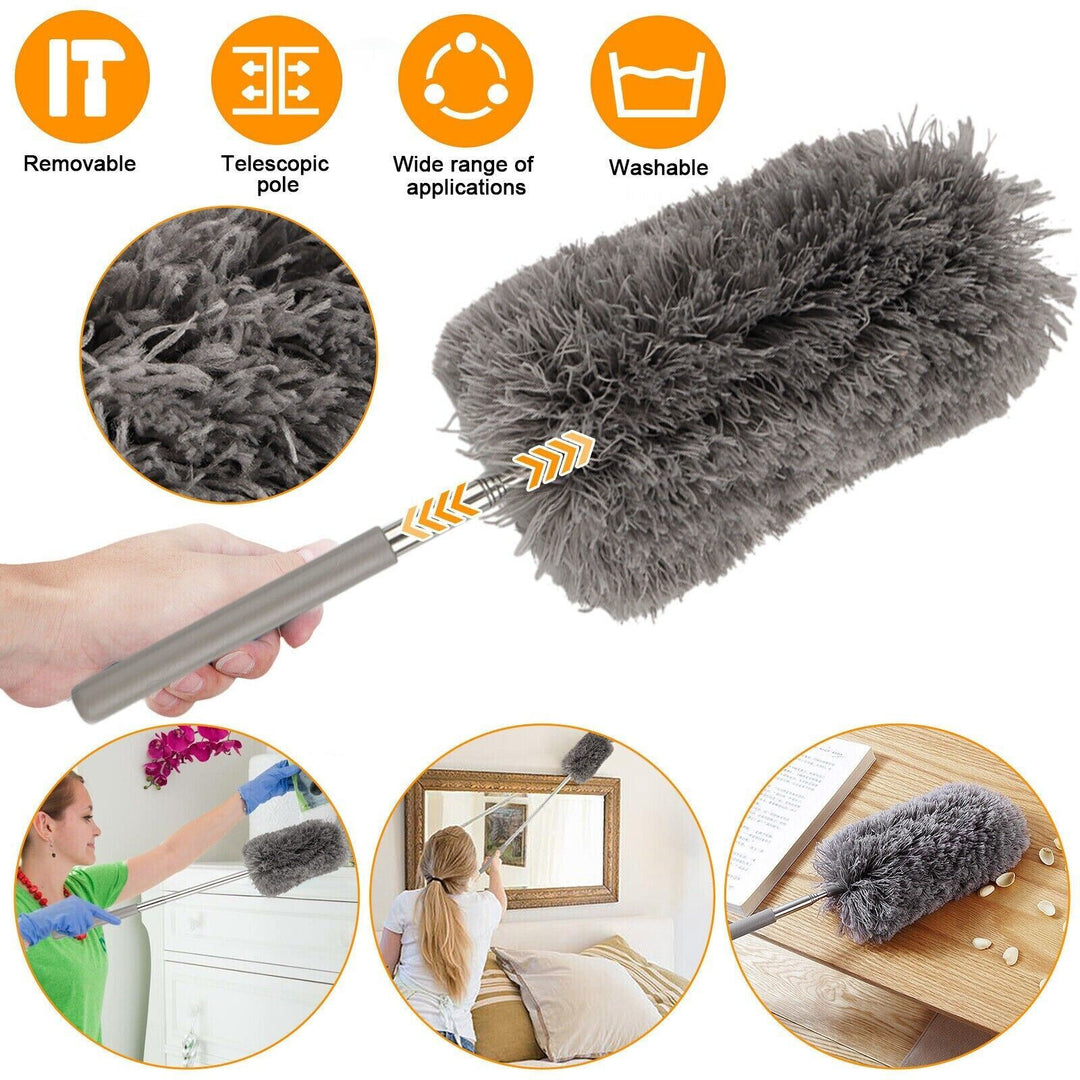 Microfiber Dusting Duster Feather Brush Household Extendable Cleaning Dust Tool