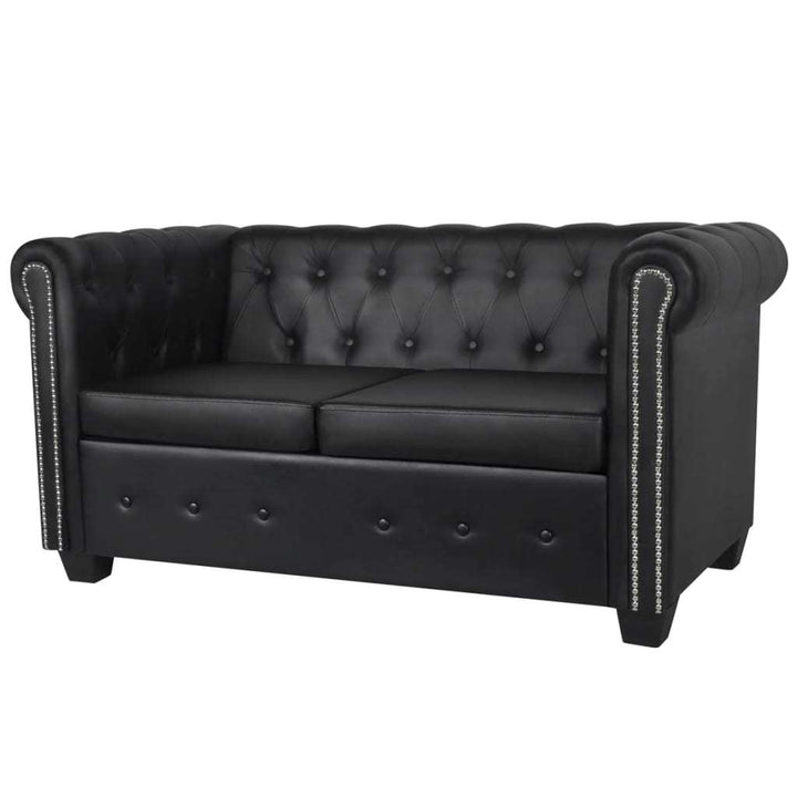 Chesterfield 2-Seater Artificial Leather Black