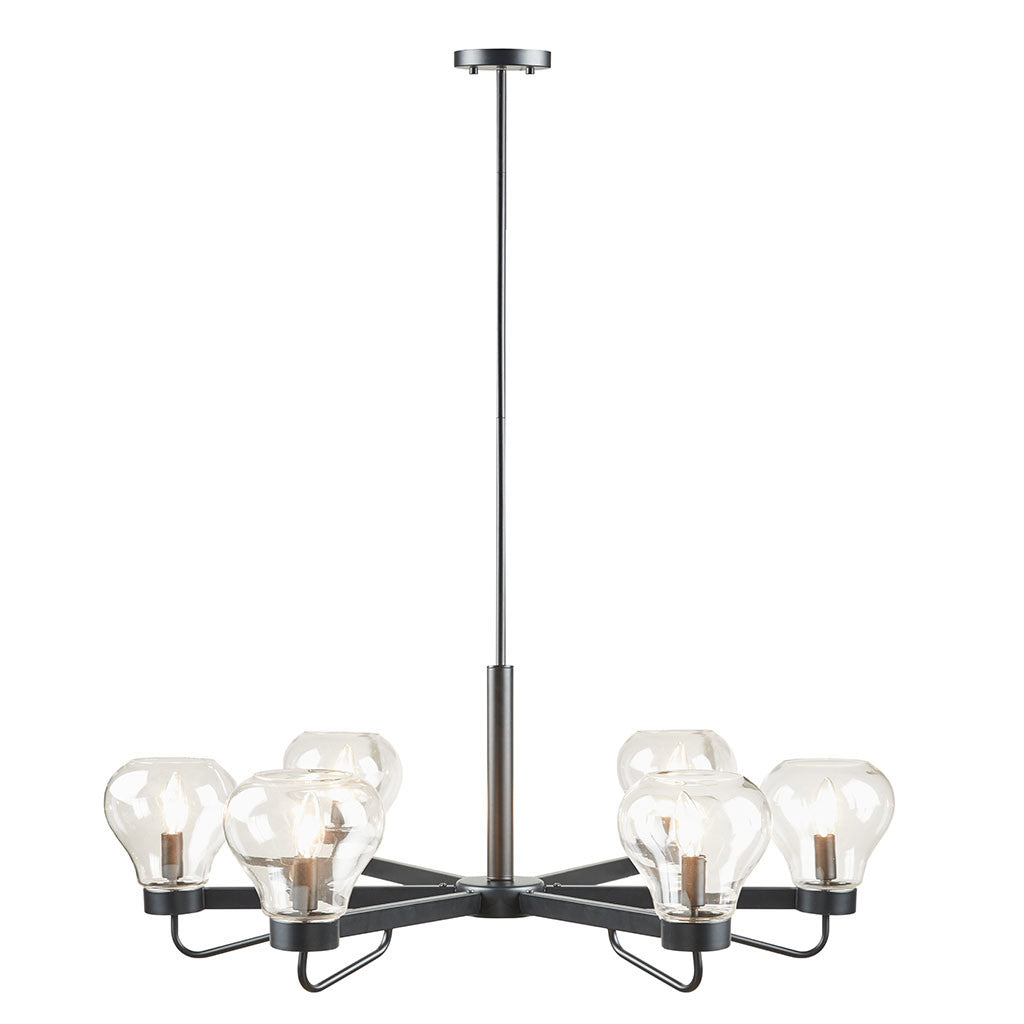 Devon 6-Light Chandelier with Bowl Shaped Glass Shades