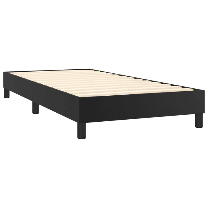 Box Spring Bed Frame Black 39.4"x74.8" Twin Faux Leather