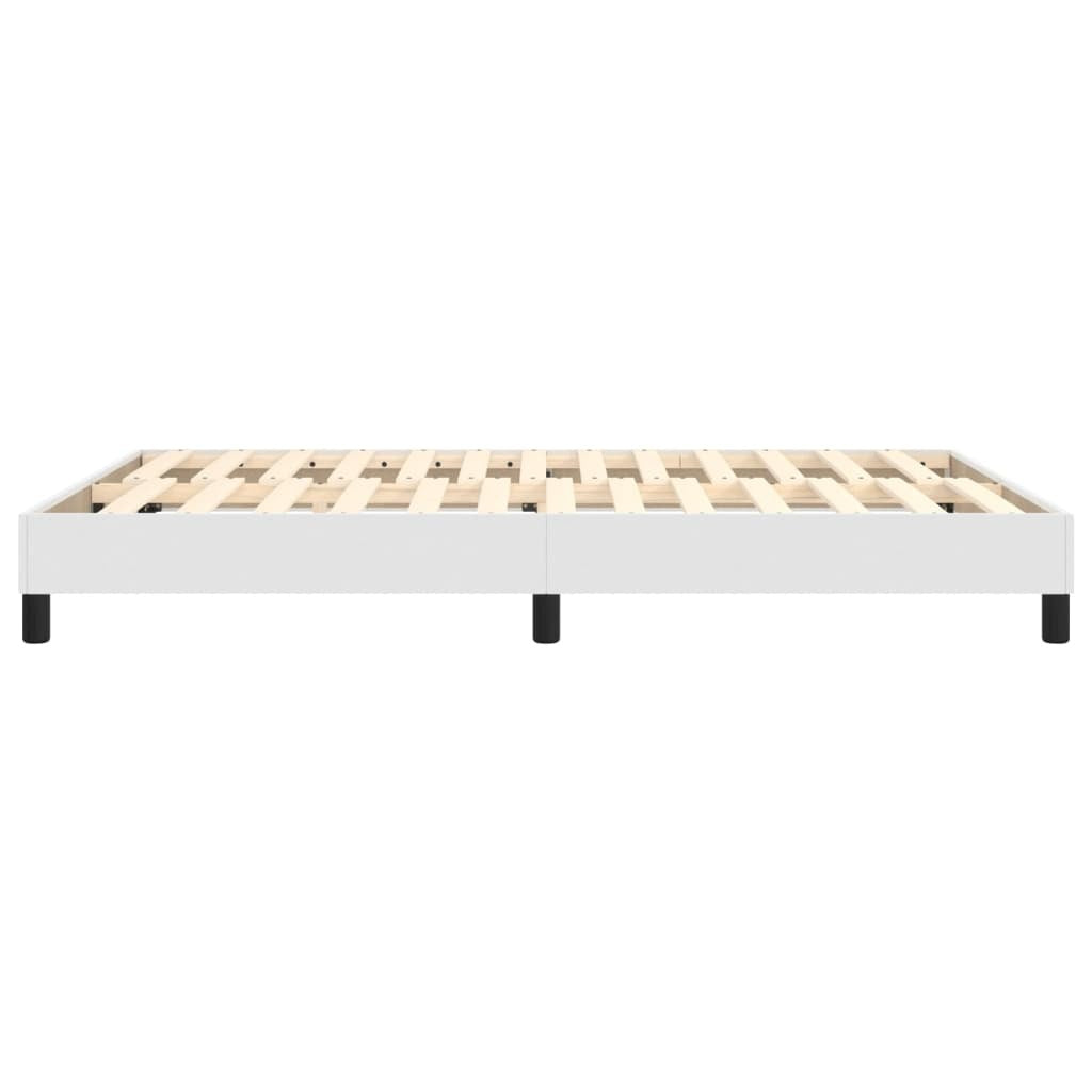 Box Spring Bed Frame White 53.9"x74.8" Full Faux Leather