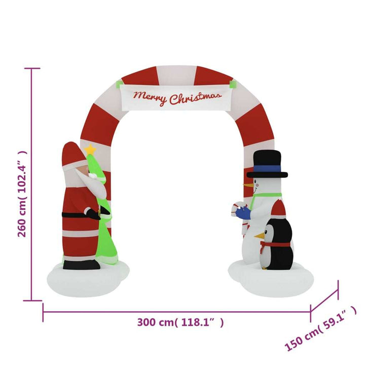 Christmas Inflatable Santa and Snowman Arch Gate LED 102.4"