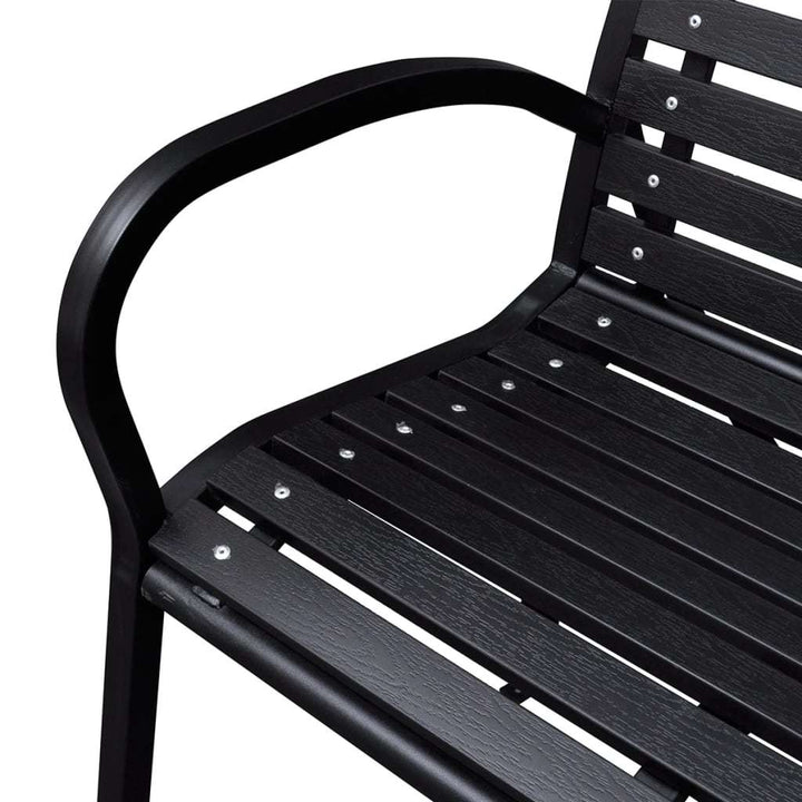 Garden Bench 49.2' Steel and WPC Black