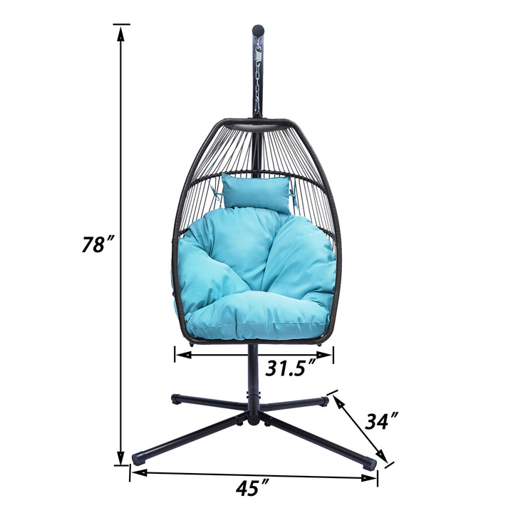 Hanging Egg Swing Chair with Soft Cushion and Pillow