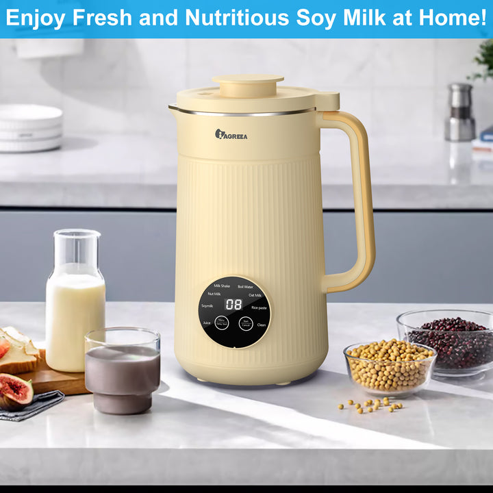 IAGREEA Nut Milk Maker, 35oz Nut/Oat/Almond/Soya/Vegan Juice Beverages Machine - Plant Based Cow Milk Machine Maker, Food-Grade Stainless Steel Milk Blender, Self-Cleaning
