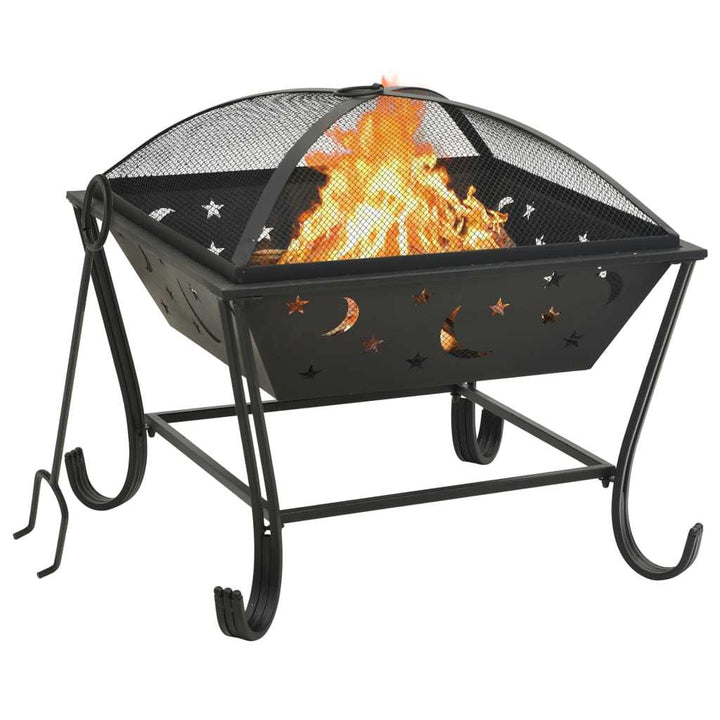 Fire Pit with Poker 24.4" XXL Steel