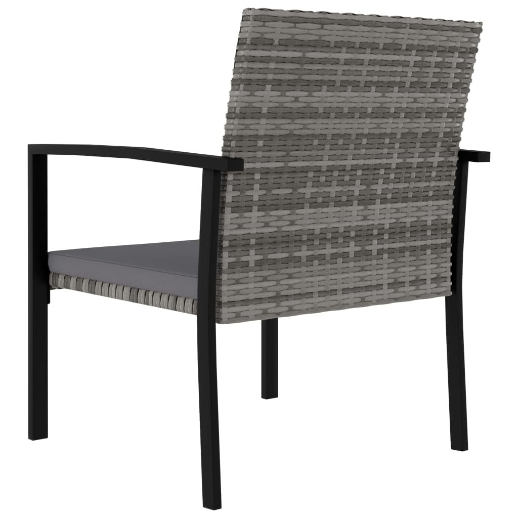 Garden Dining Chairs 4 pcs Poly Rattan Gray