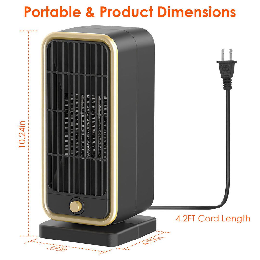 500W Portable Electric Heater PTC Ceramic Heating Space Heater Overheating Tip Over Protection