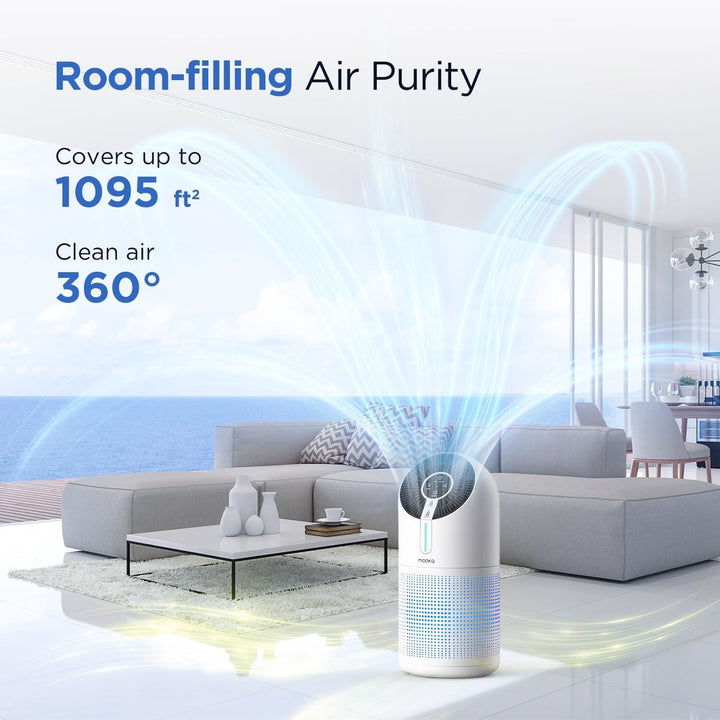 MOOKA Air Purifiers for Home Large Room 1095ft², H13 HEPA Air Purifiers for Pets Remove Dust Smoke, Air Cleaner for Bedroom Office Kitchen Living Room