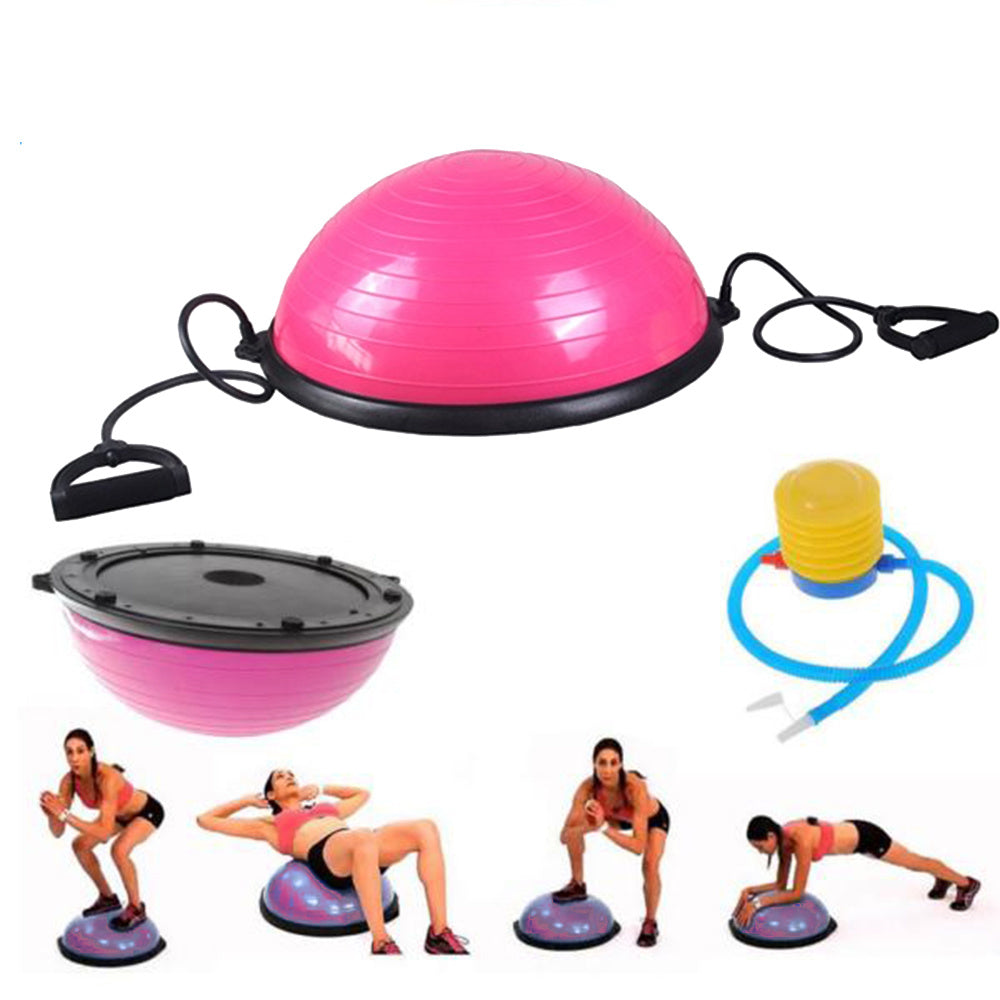 23" Yoga Half Ball Exercise Trainer Fitness Balance Strength Gym