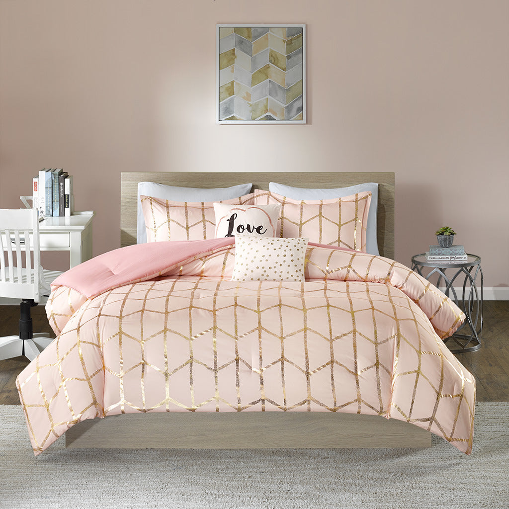 Raina Metallic Printed Comforter Set