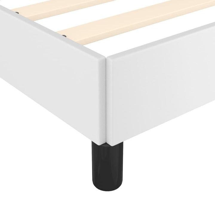 Bed Frame White 59.8"x79.9" Queen Faux Leather