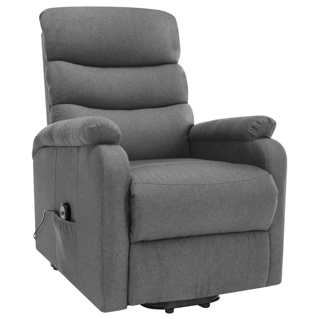 Stand-up Massage Recliner Light Gray Fabric