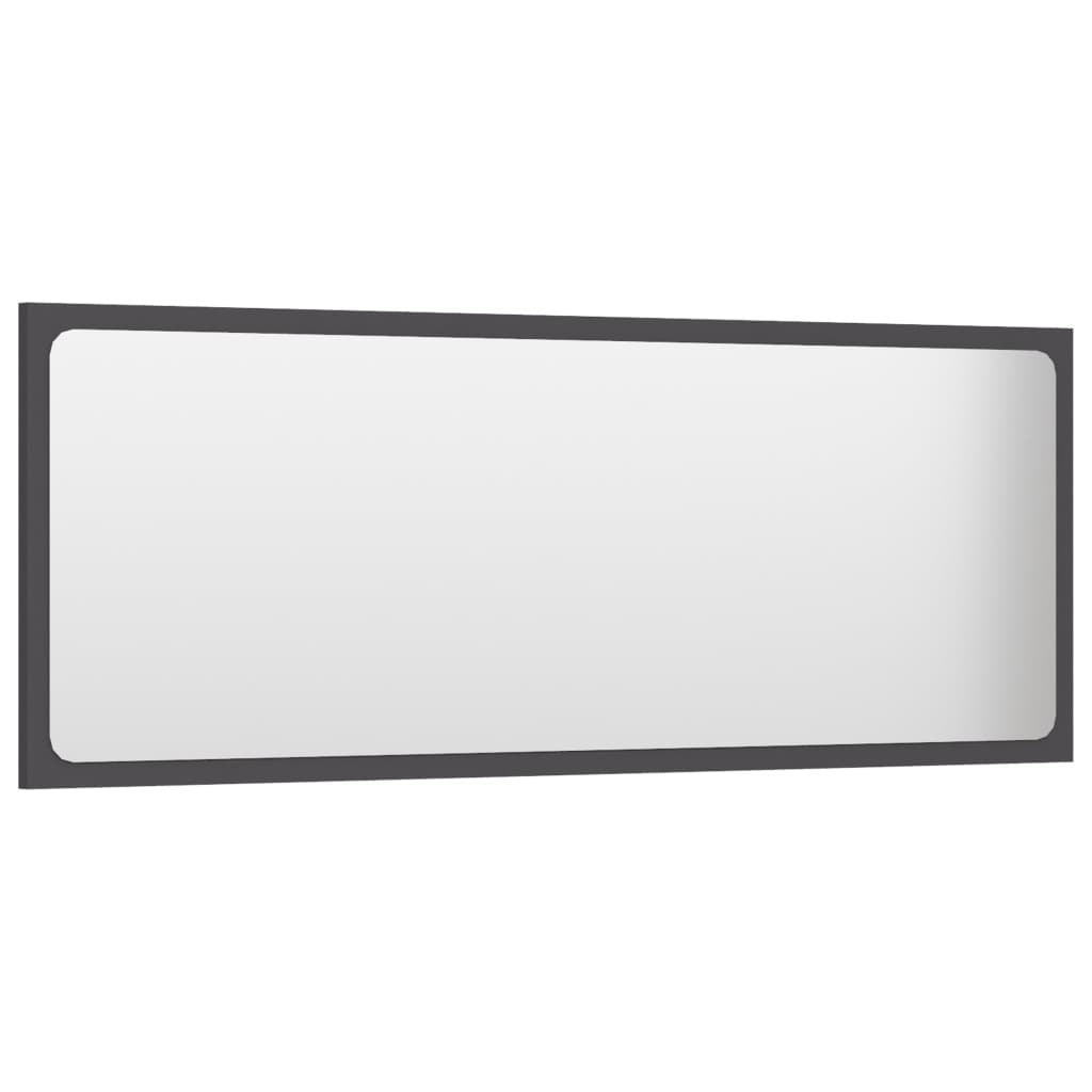 Bathroom Mirror Gray 39.4"x0.6"x14.6" Chipboard