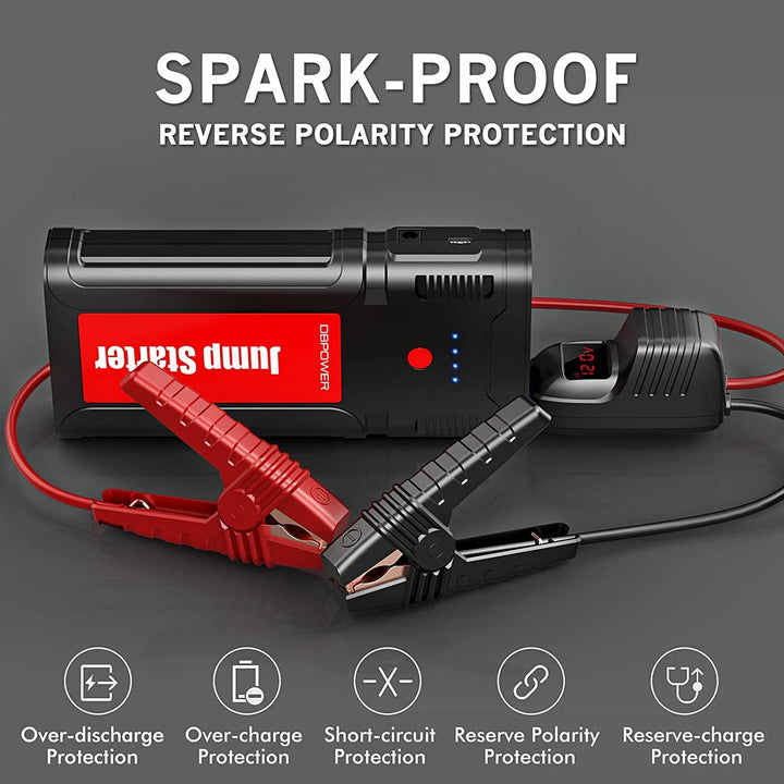 DBPOWER 2500A 21800mAh Portable Car Jump Starter- for up to 8.0L Gasoline/6.5L Diesel Engines, Portable 12V Auto Battery Booster, Power Pack, Quick Charging