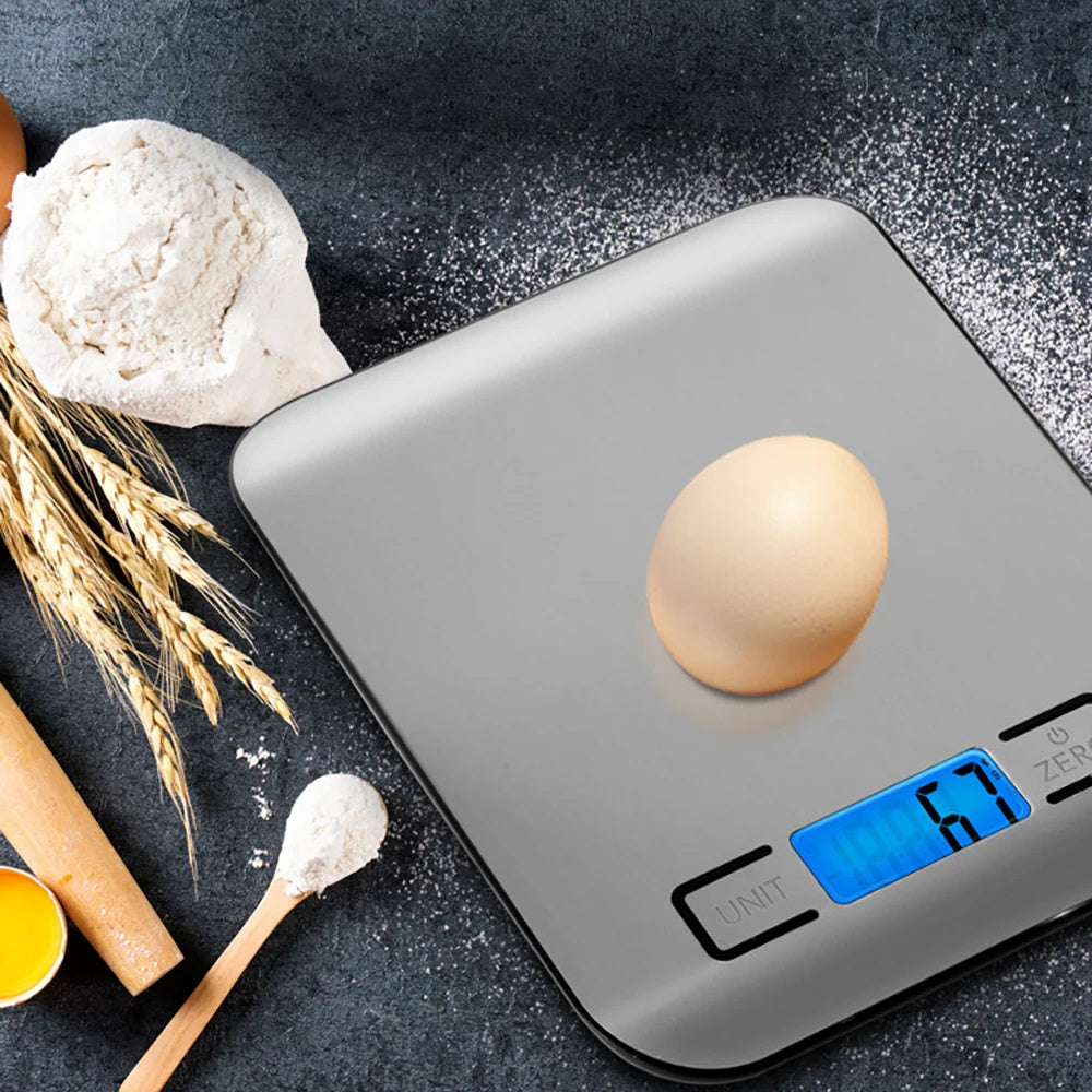 Kitchen Scale Stainless Steel Weighing For Food Diet Postal Balance Measuring LCD Precision Electronic Scales