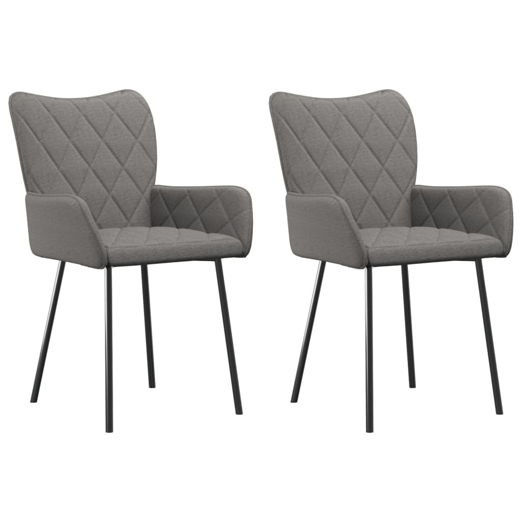 Dining Chairs 2 pcs Light Gray Fabric