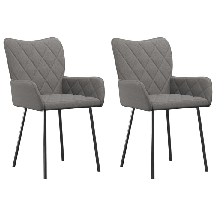 Dining Chairs 2 pcs Light Gray Fabric