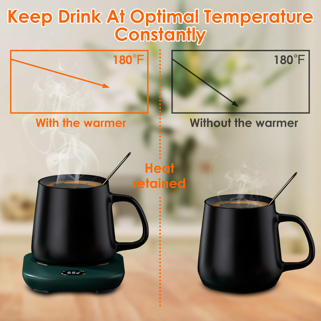 Electric Coffee Mug Warmer for Desk Auto Shut off USB Tea Milk Beverage Cup 3 Temperature Setting