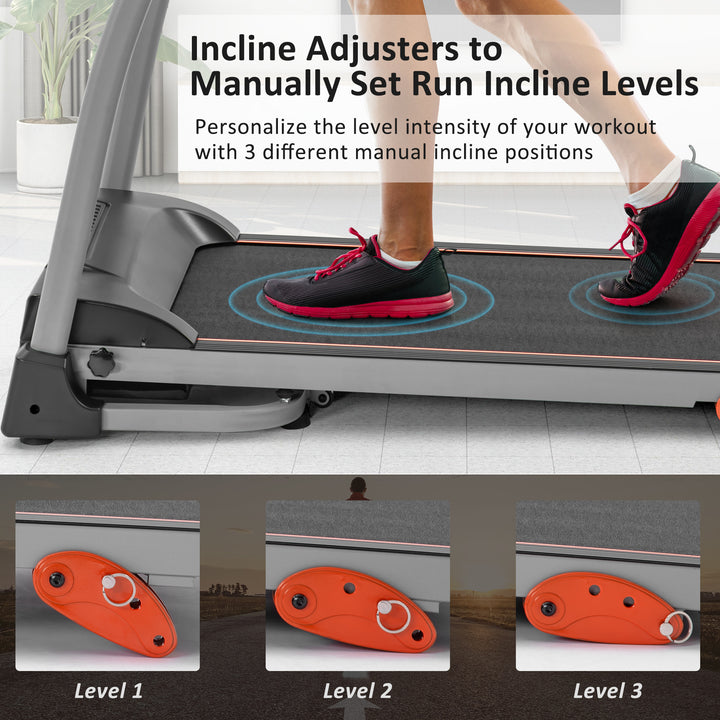 Easy Folding Treadmill for Home Use, 1.5HP Electric Running, Jogging & Walking Machine with Device Holder and Pulse Sensor