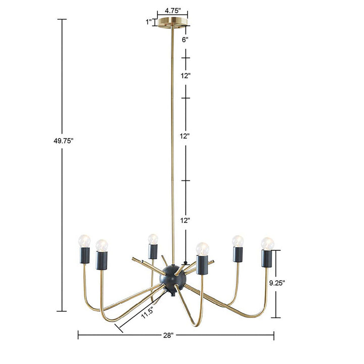 Alexis 6-Light Metal Chandelier