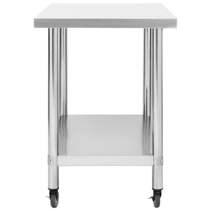 Kitchen Work Table with Wheels 39.4"x23.6"x33.5" Stainless Steel