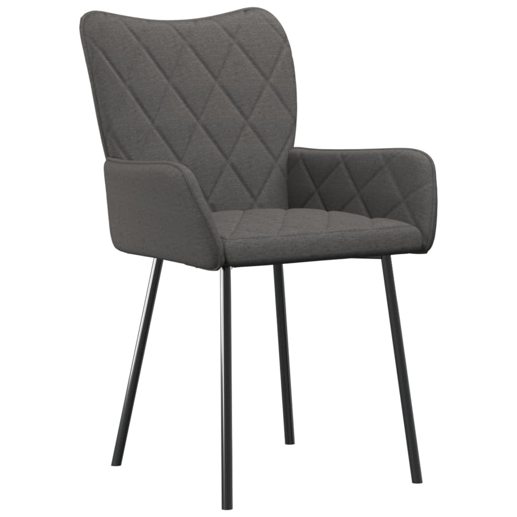 Dining Chairs 2 pcs Dark Gray Fabric