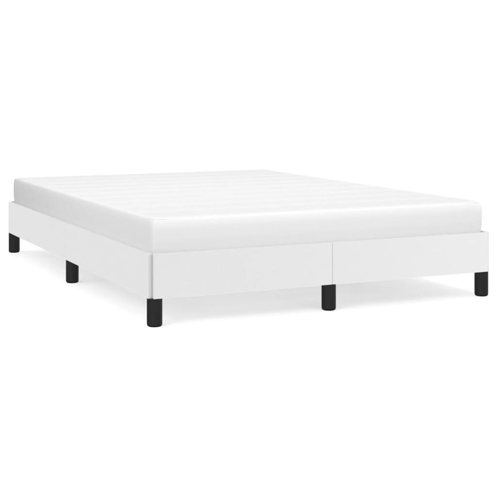 Bed Frame White 59.8"x79.9" Queen Faux Leather