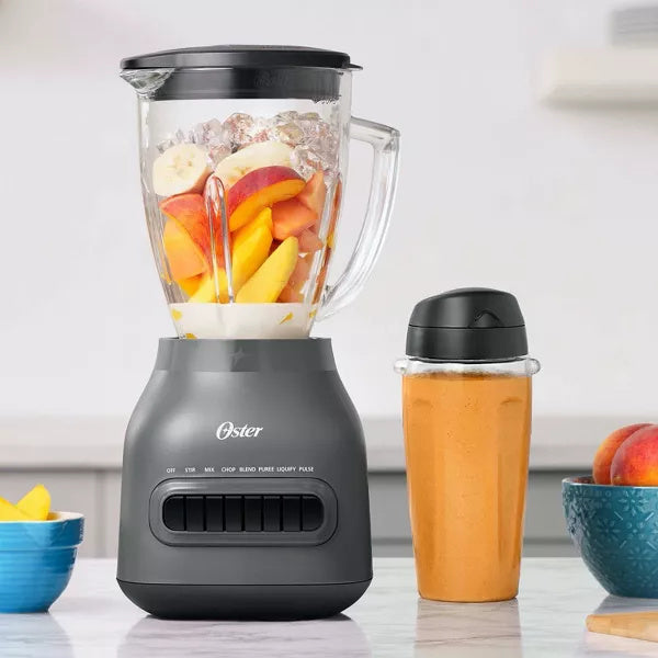 Easy-to-Clean Blender with Dishwasher-Safe Glass Jar with a 20 oz. Blend-n-Go Cup