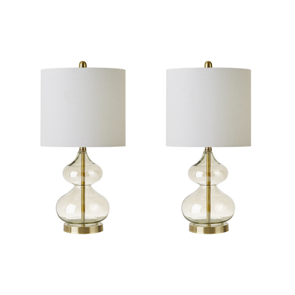 Ellipse Curved Glass Table Lamp Set of 2