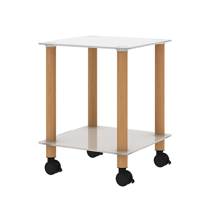 1-Piece 2-Tier Space End Table with Storage Shelves