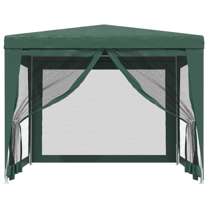 Party Tent with 4 Mesh Sidewalls Green 9.8'x9.8' HDPE