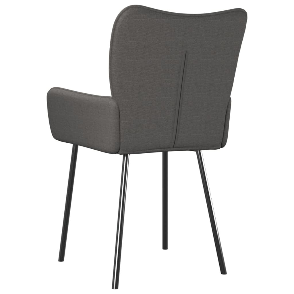 Dining Chairs 2 pcs Dark Gray Fabric