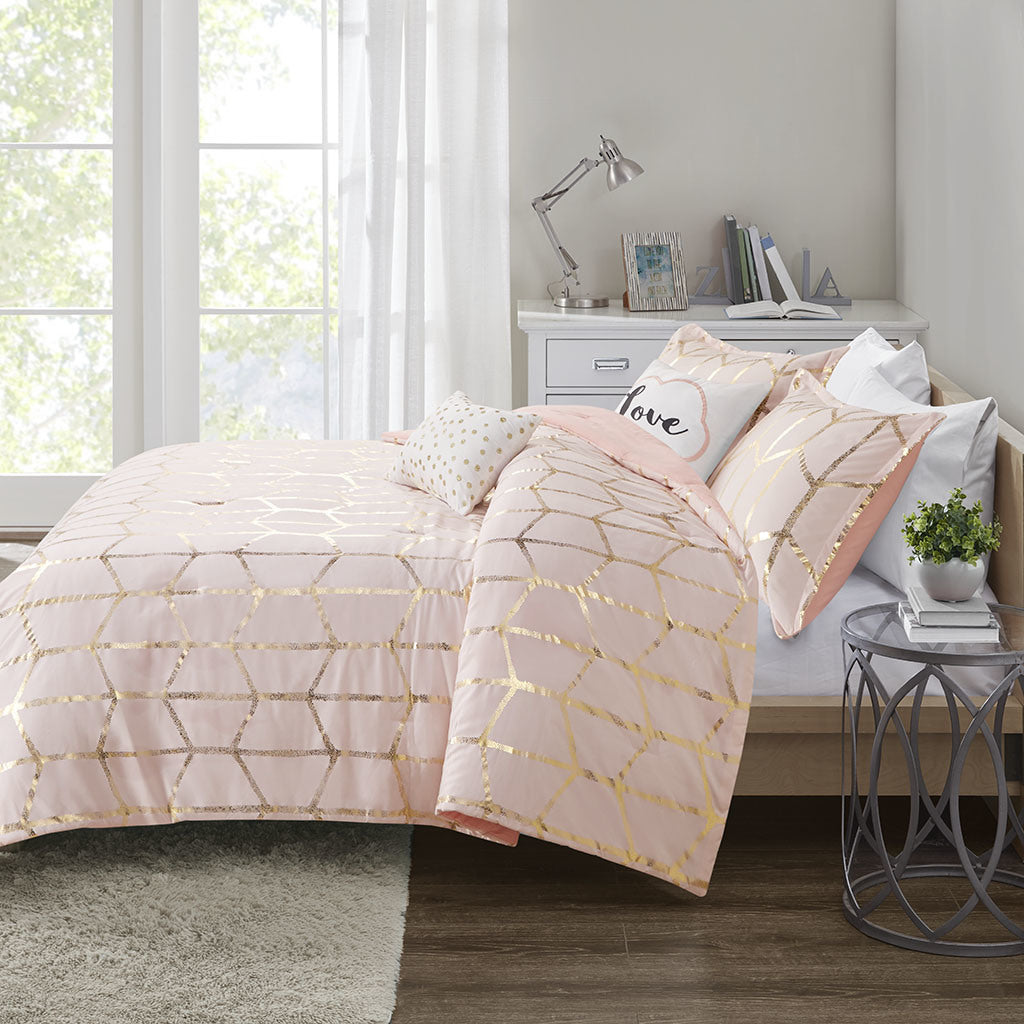 Raina Metallic Printed Comforter Set