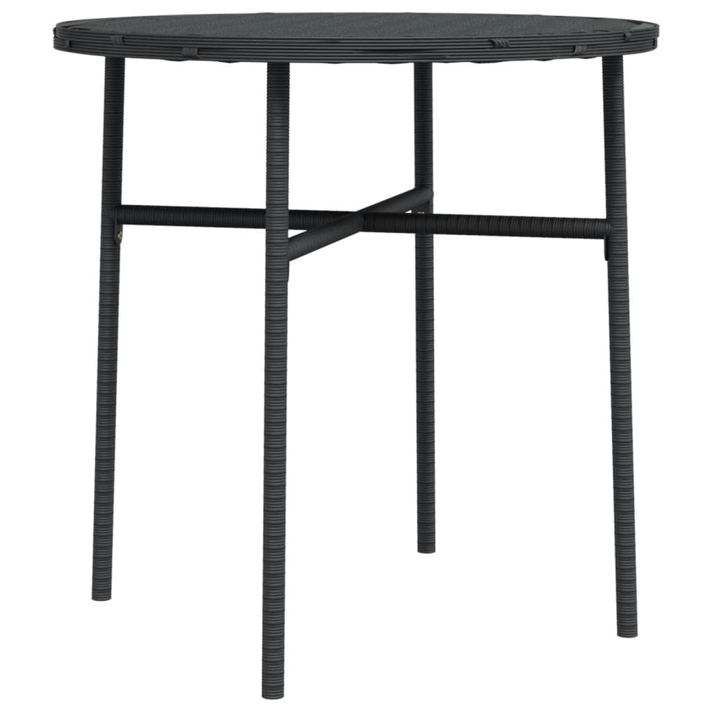 Outdoor Tea Table Black 17.7" Poly Rattan