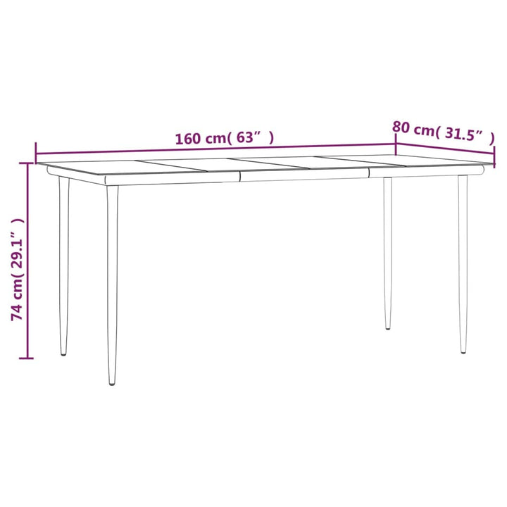 7 Piece Patio Dining Set Gray Poly Rattan