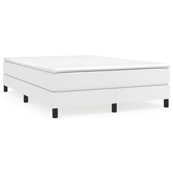 Box Spring Bed Frame White 53.9"x74.8" Full Faux Leather