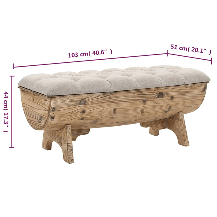 Storage Bench 40.6" Solid Wood Fir