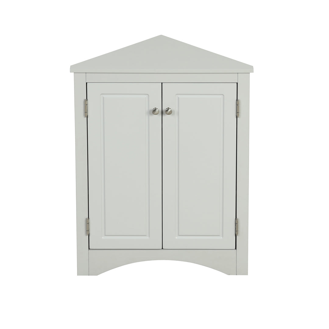 Triangle Bathroom Storage Cabinet with Adjustable Shelves, Freestanding Floor Cabinet