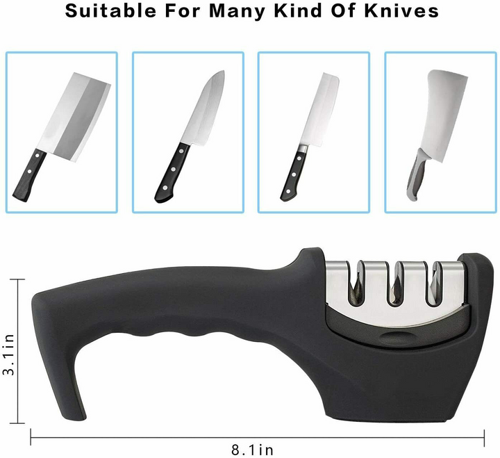 KNIFE SHARPENER Ceramic Tungsten Kitchen Knives Blade Sharpening System Tool